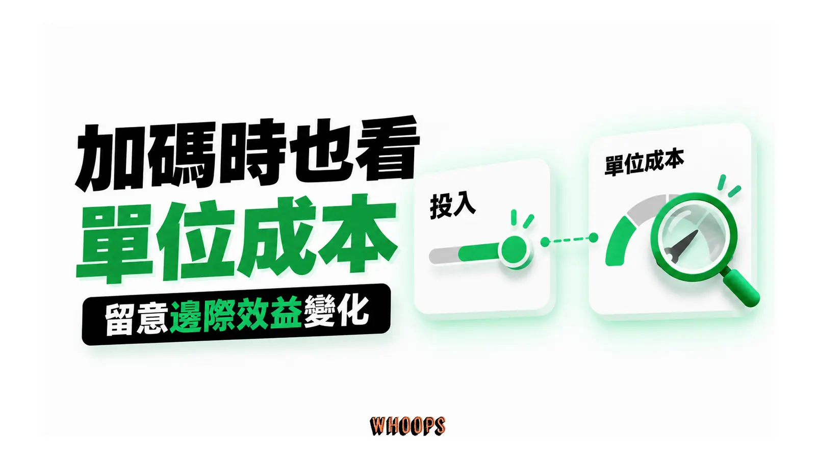 增加投入時同步觀察單位成本。