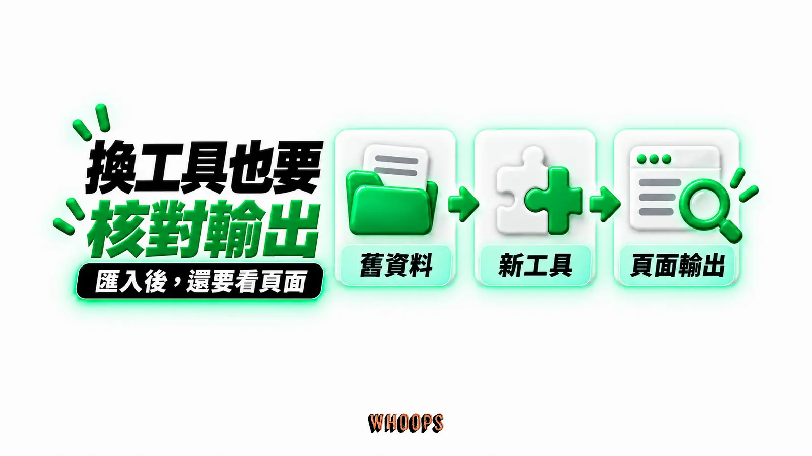 換工具也要核對輸出:舊資料、新工具、頁面輸出