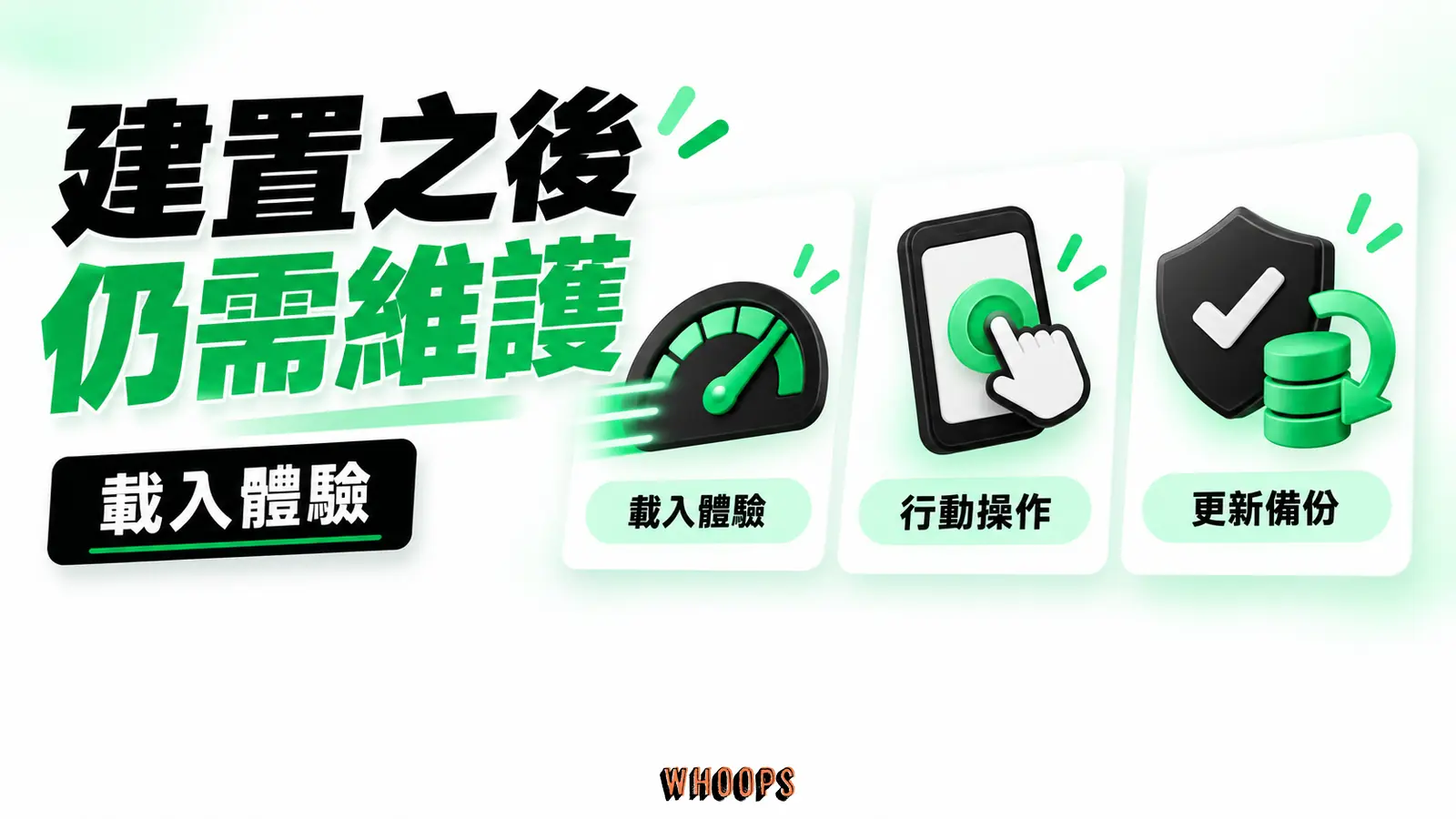 建置之後仍需維護:載入體驗、行動操作、更新備份