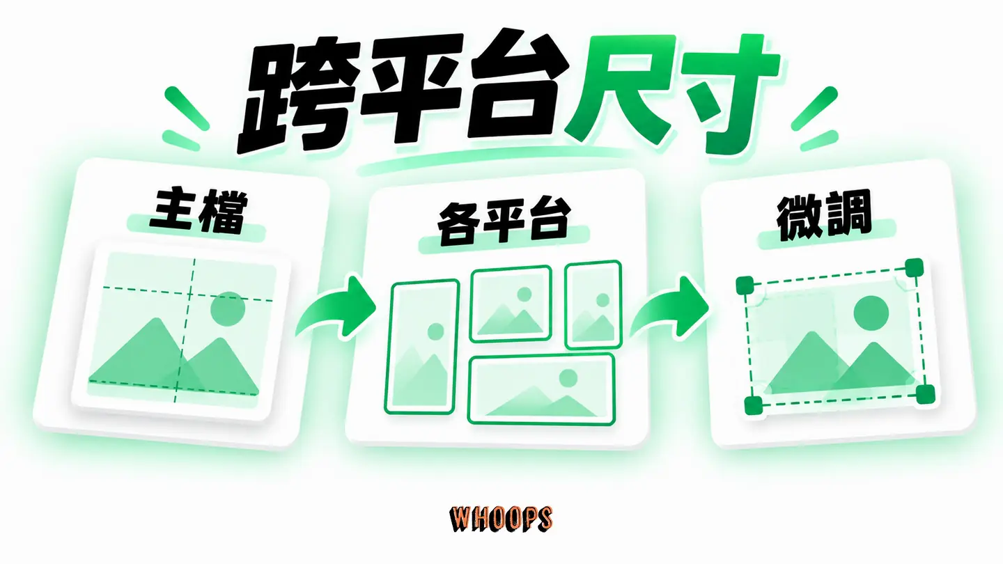 跨平台尺寸:先列出發布平台,再決定主檔尺寸與各平台變體。