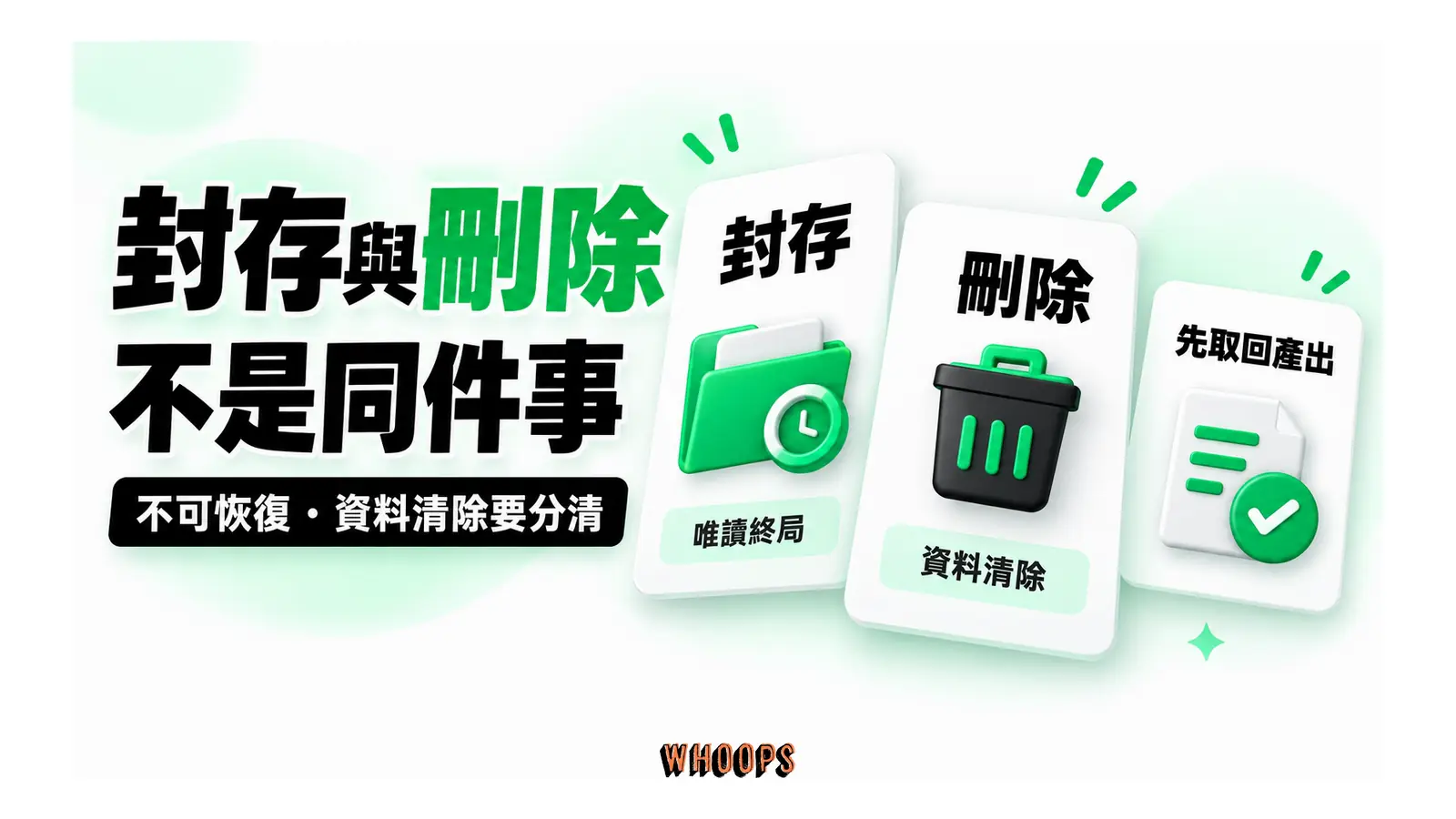 封存與刪除不是同件事圖解:不可恢復・資料清除要分清