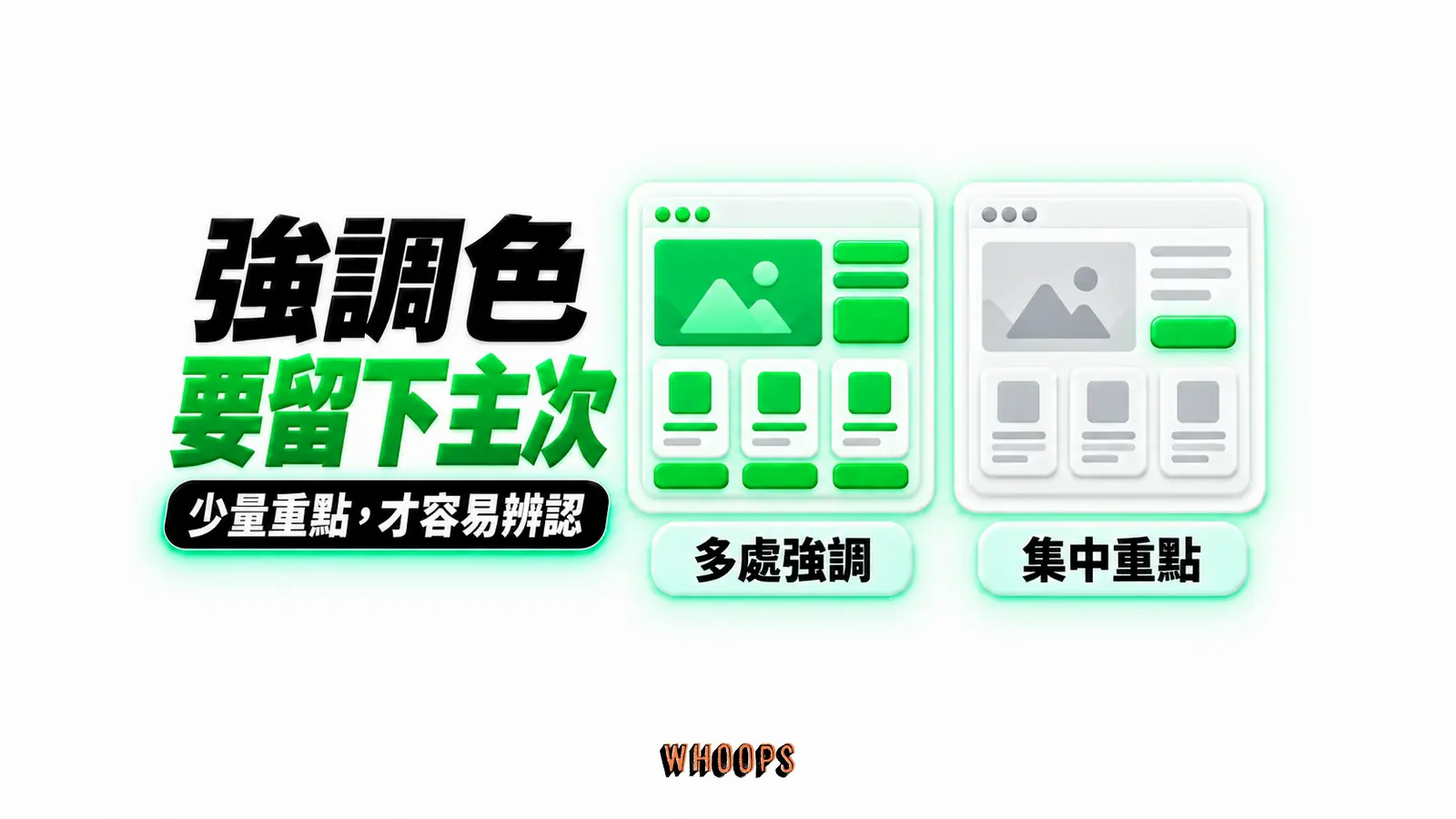 強調色要留下主次:多處強調、集中重點