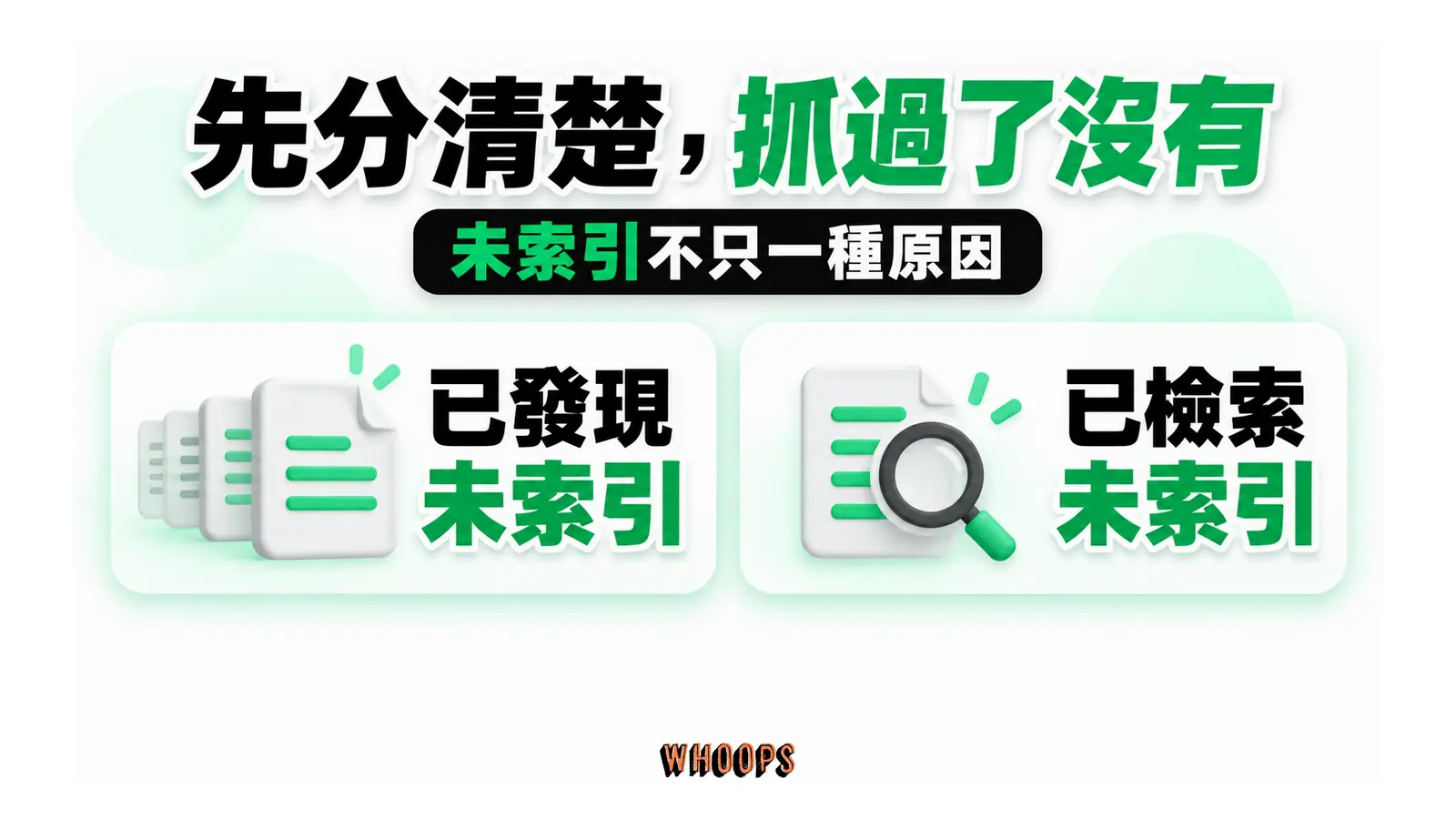 先分清楚,抓過了沒有:未索引不只一種原因