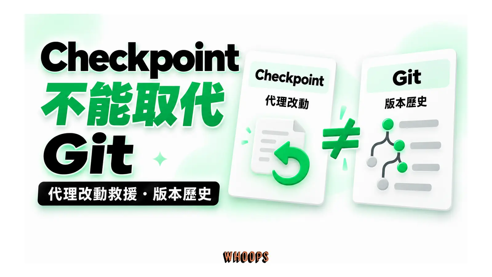 Checkpoint 不能取代 Git圖解:代理改動救援・版本歷史
