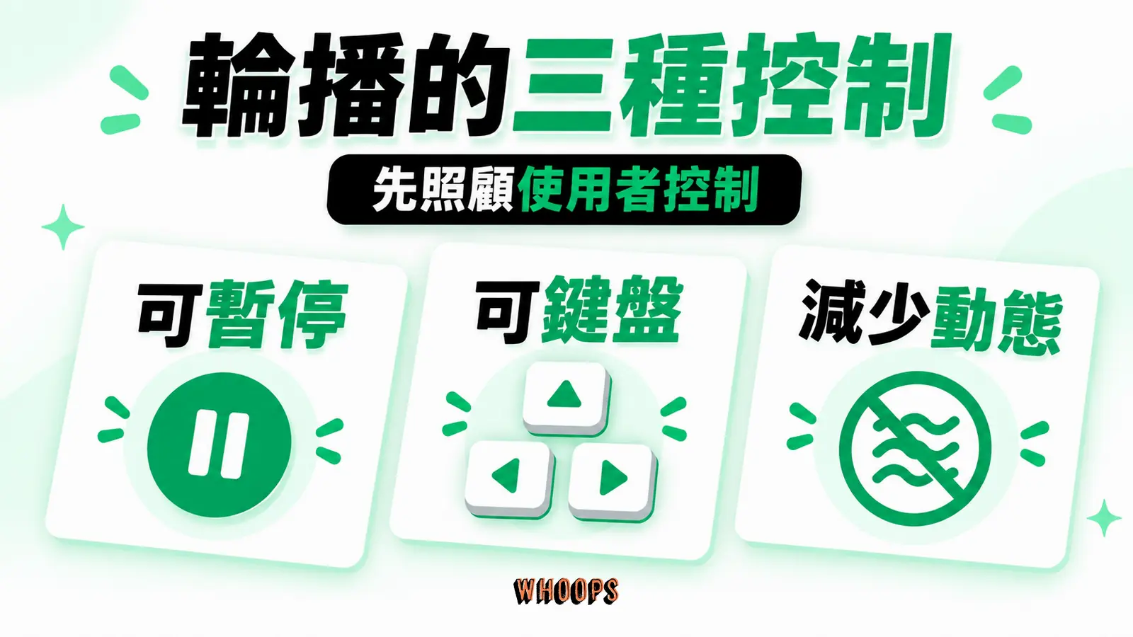 輪播的三種控制:可暫停、可鍵盤、減少動態