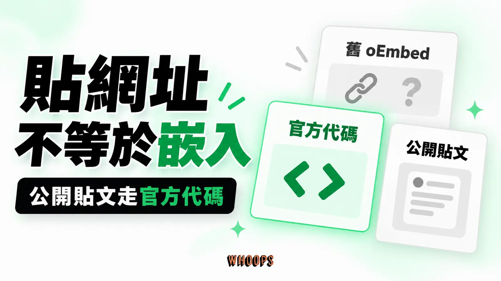 貼網址不等於嵌入：舊 oEmbed、官方代碼、公開貼文