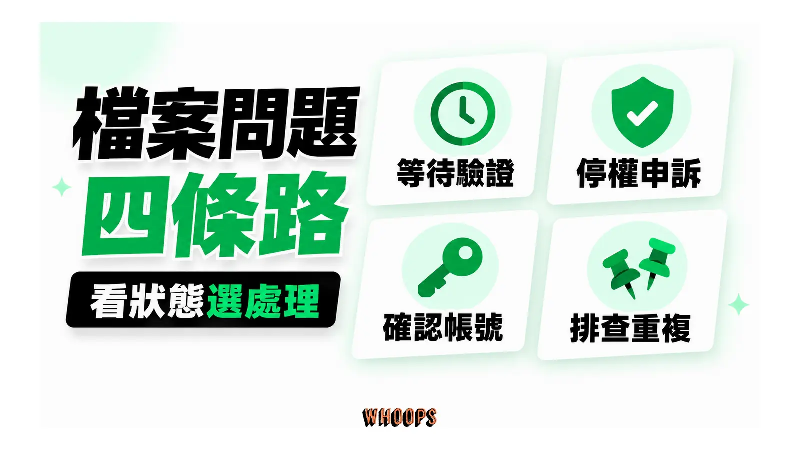 檔案問題四條路；看狀態選處理