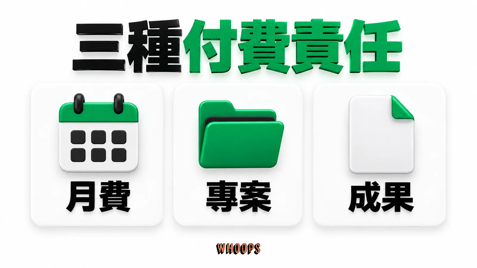 三種付費責任:月費、專案、成果