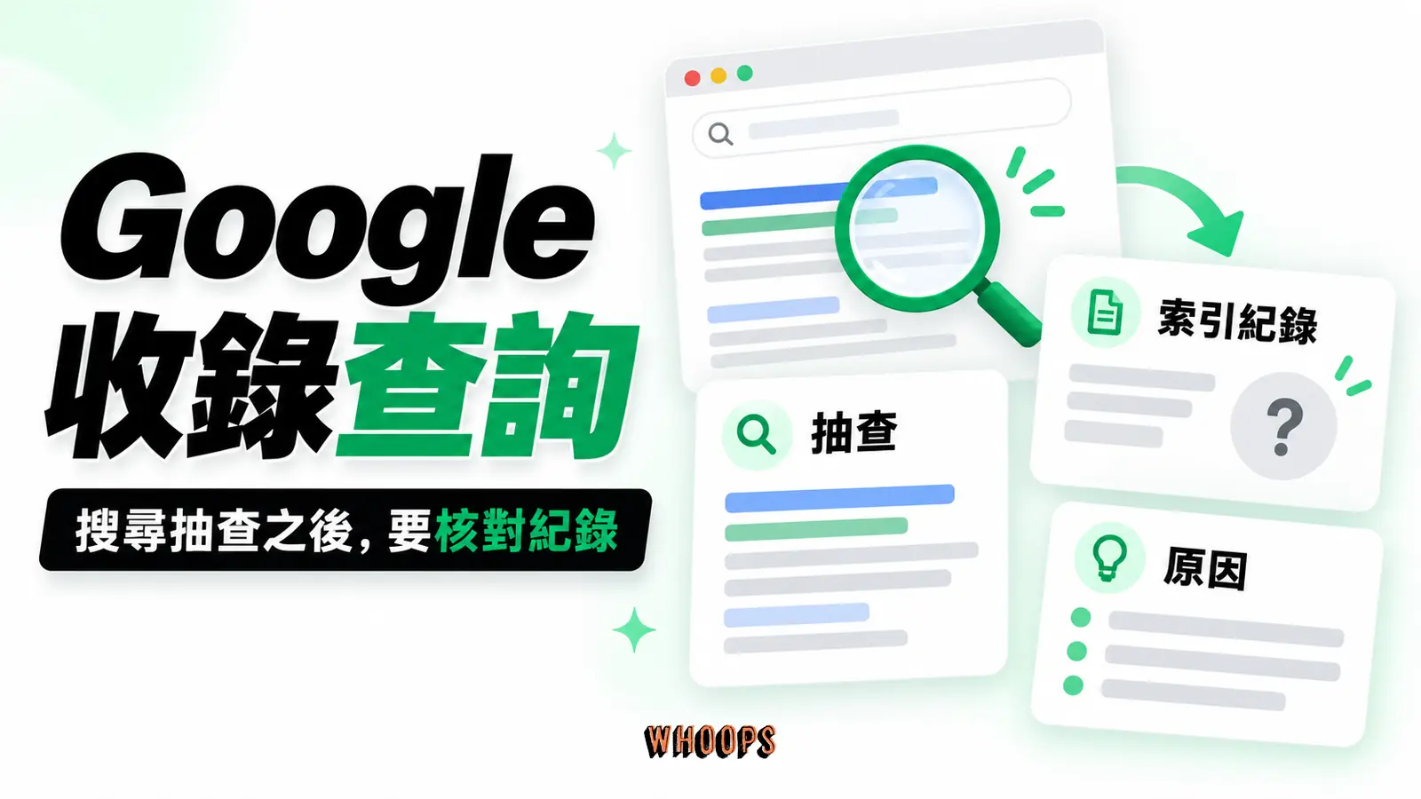 Google收錄查詢 Google收錄查詢:抽查、索引紀錄、原因