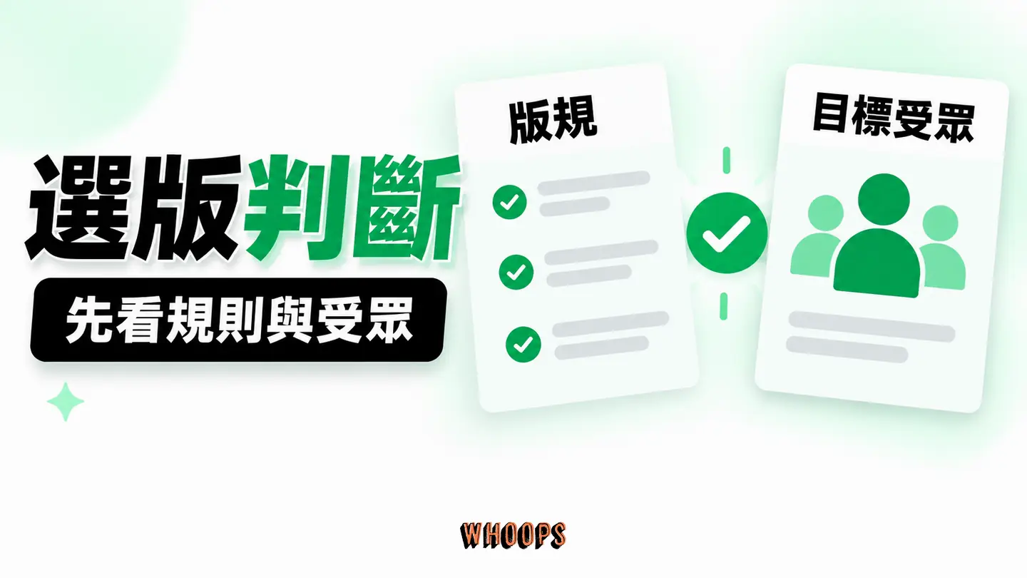 選版判斷:主題相關、版規、自我宣傳與互動品質逐項檢查。