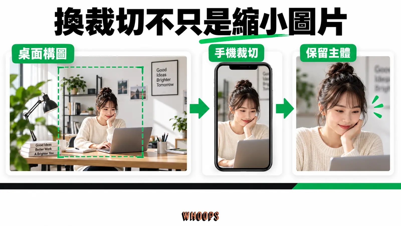換裁切不只是縮小圖片:桌面構圖、手機裁切、保留主體