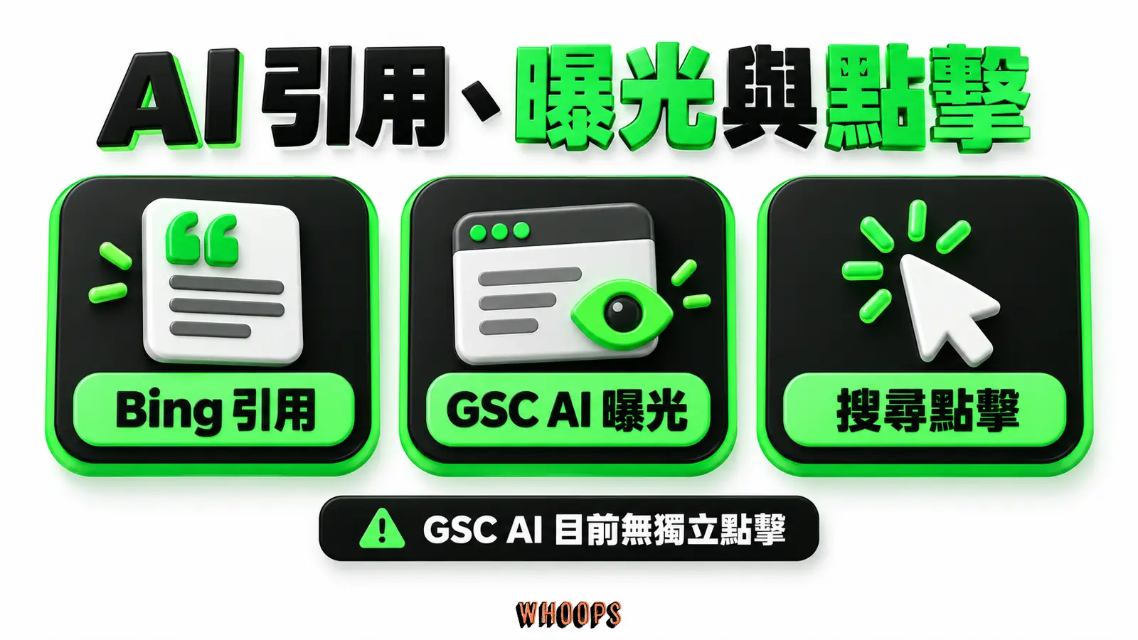 AI 引用、曝光與點擊:Bing 引用、GSC AI 曝光、搜尋點擊