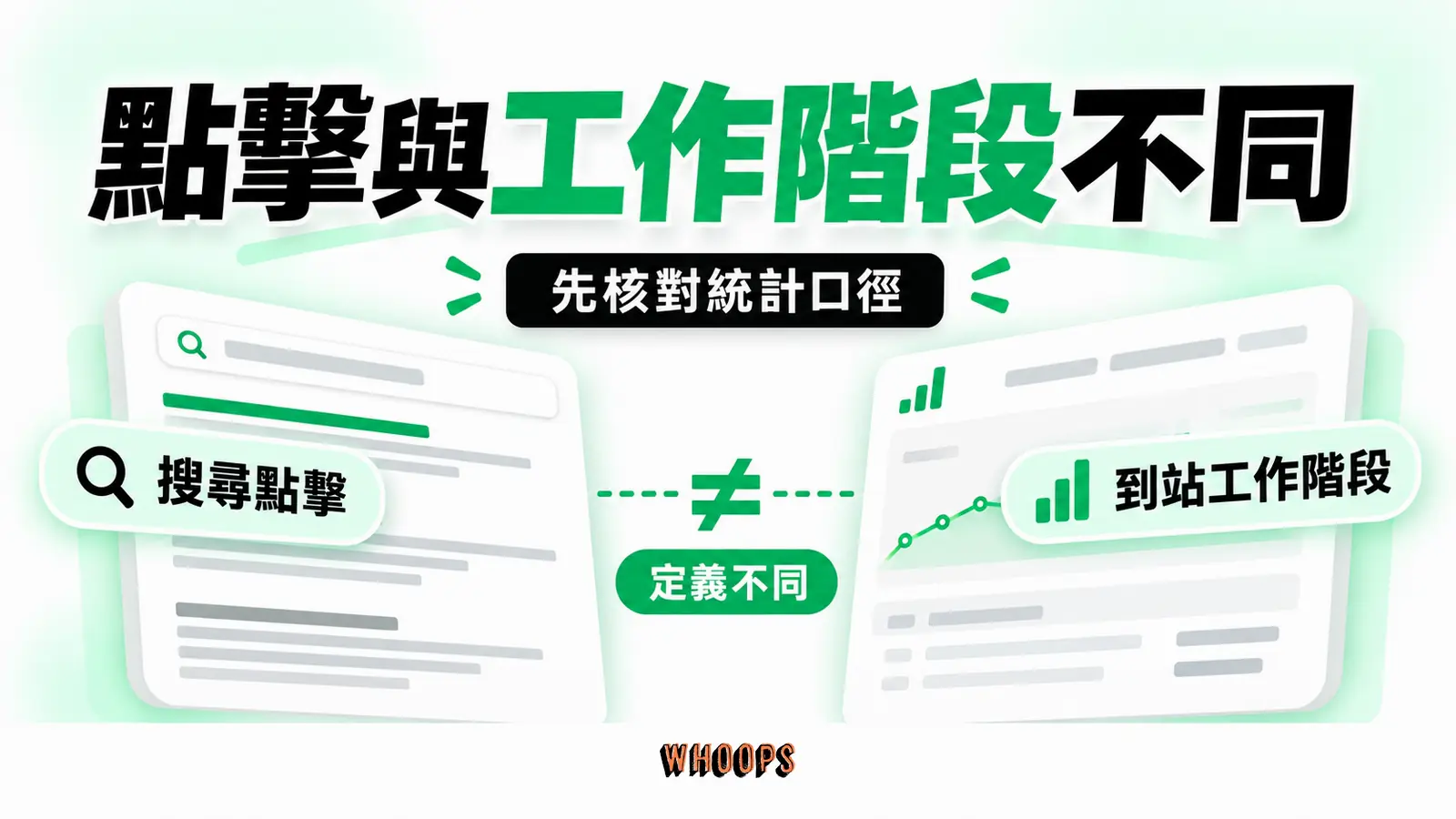 點擊與工作階段不同:搜尋點擊、到站工作階段、定義不同