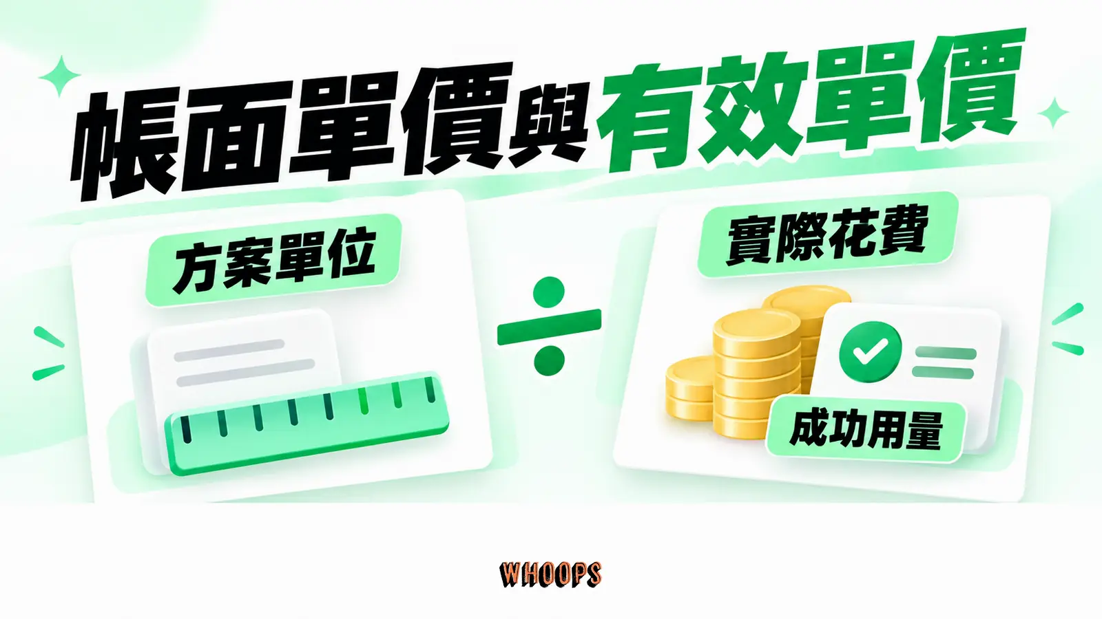 帳面單價與有效單價:方案單位、實際花費、成功用量