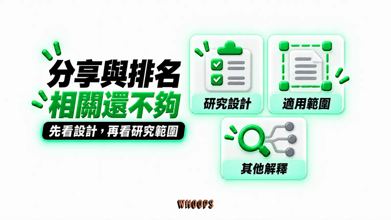 分享與排名相關還不夠:研究設計、適用範圍、其他解釋