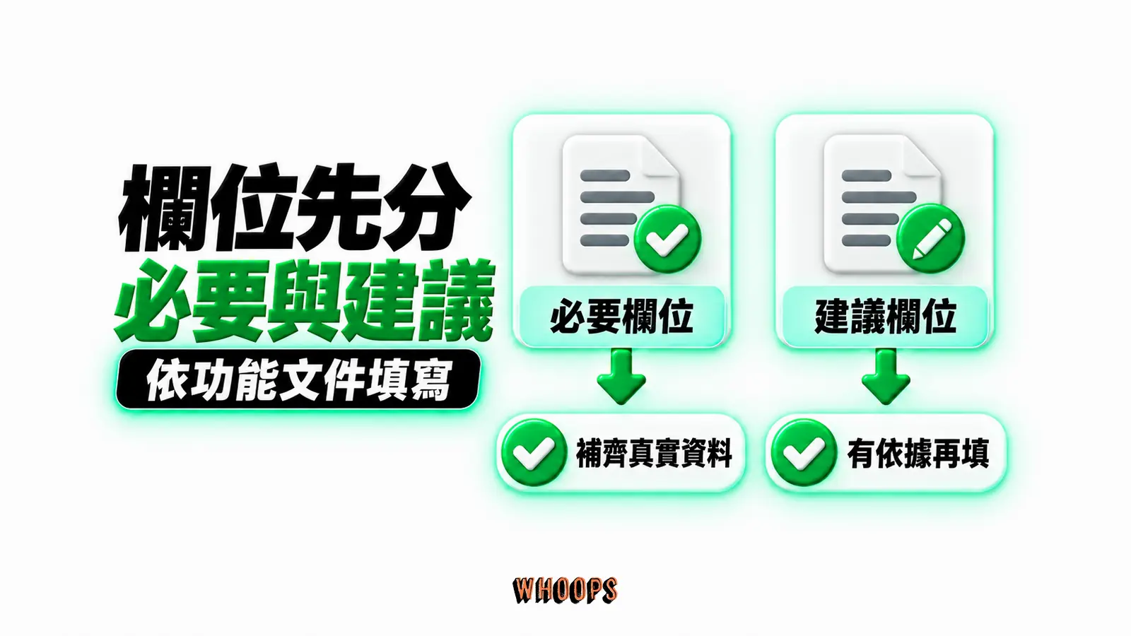 欄位先分必要與建議:必要欄位、補齊真實資料、建議欄位、有依據再填