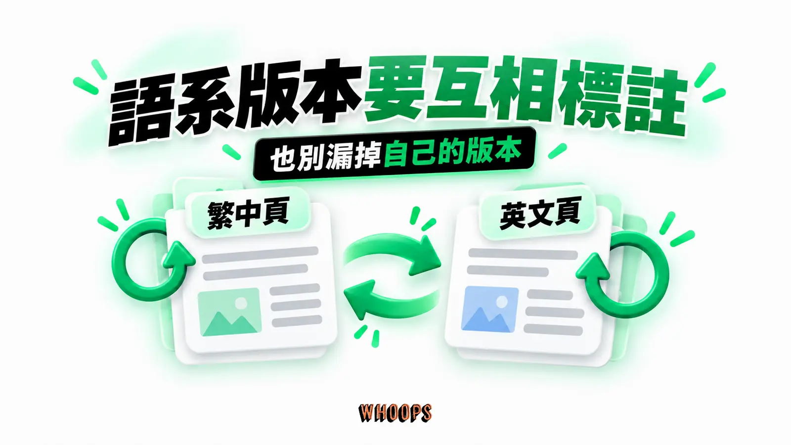 語系版本要互相標註:繁中頁、英文頁