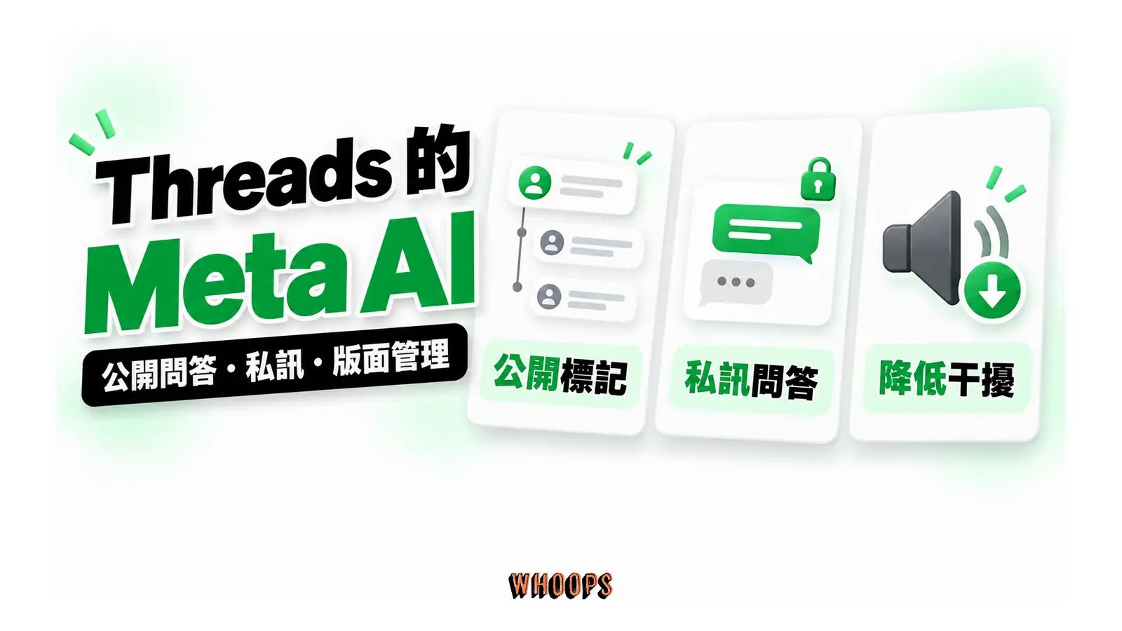Threads 的 Meta AI 公開標記、私訊問答與降低干擾三個 Threads Meta AI 使用面向