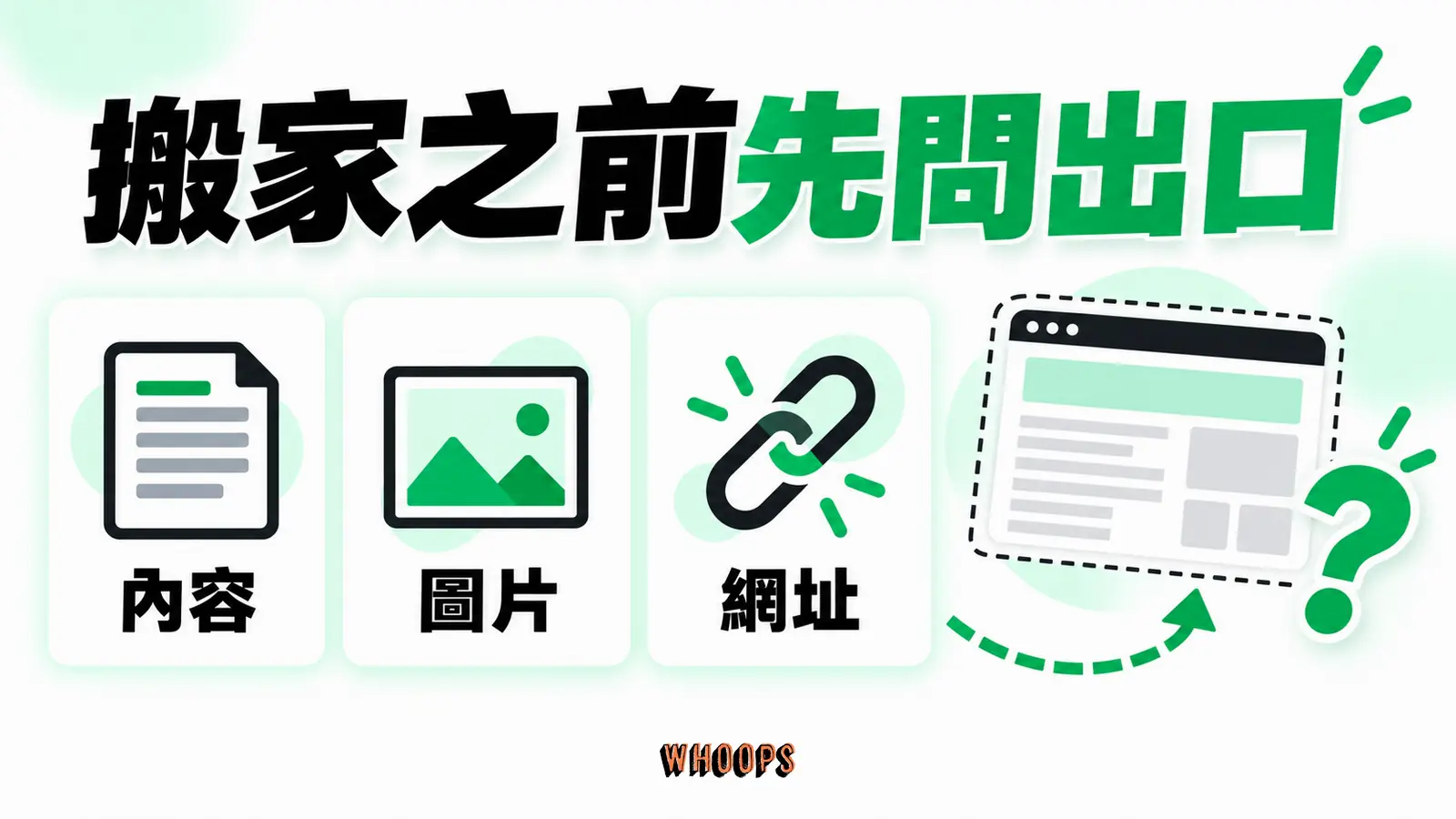 搬家之前先問出口:內容、圖片、網址