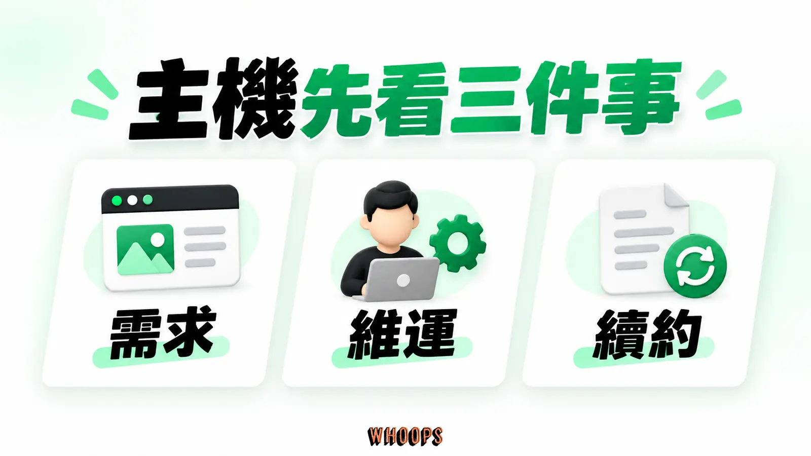 比較主機先檢查網站需求、維運能力與續約成本