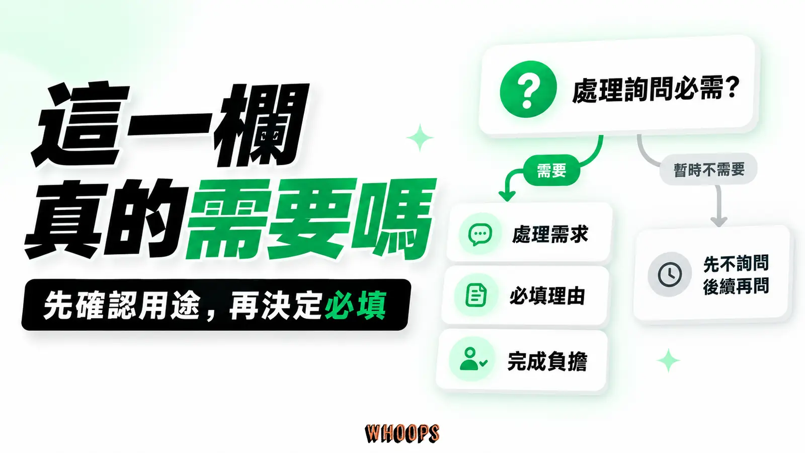 這一欄真的需要嗎:處理需求、必填理由、完成負擔