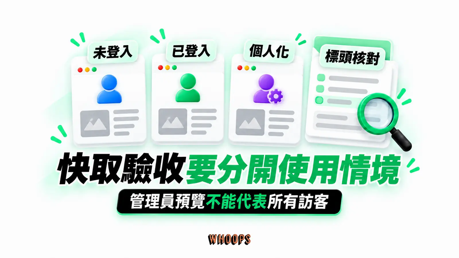 快取驗收要分開使用情境:未登入、已登入、個人化、標頭核對