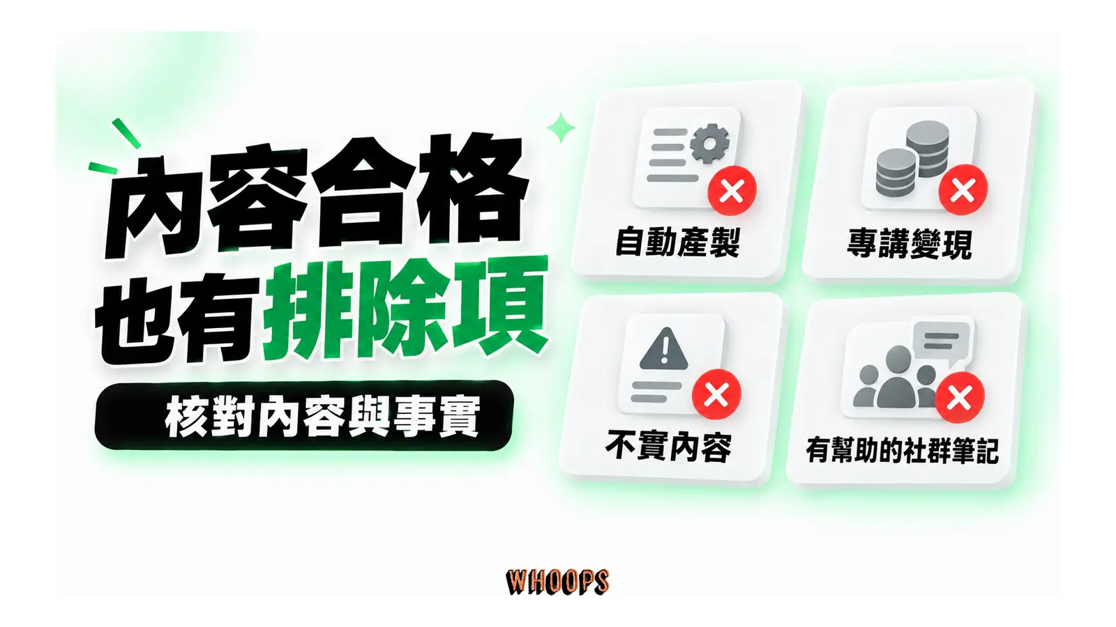 原創內容獎勵的內容排除項目概念圖